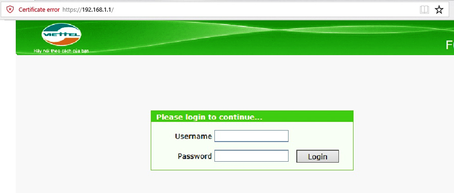 Vào địa chỉ ip 192.168.1.1