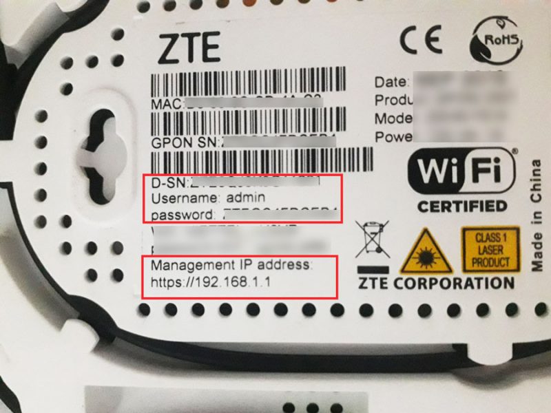 Mặt sau Modem Wifi